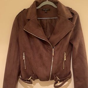 Romeo and Juliet brown faux leather jacket